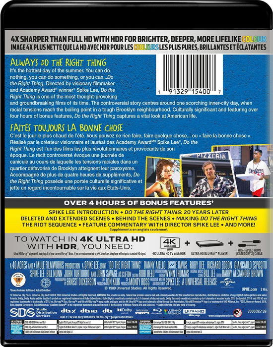 Do the Right Thing – New to 4k - 4k Ultra Hd - Filmes - INDEPENDENT, COMEDY, DRAMA - 0191329154007 - 2 de fevereiro de 2021