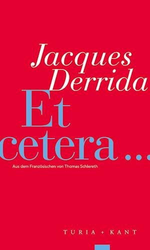 Cover for Jacques Derrida · Et Cetera (Bog)