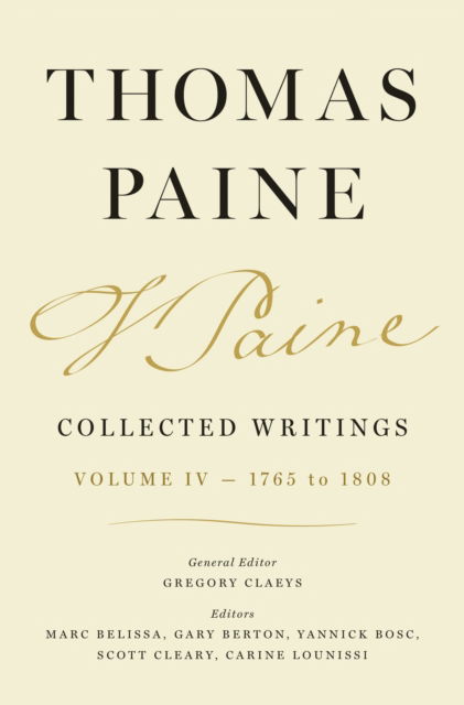 Cover for Thomas Paine · Thomas Paine Collected Writings, Volume 4: 1765 to 1808 (Hardcover Book) (2026)
