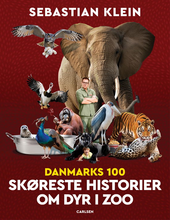 Cover for Sebastian Klein · Verdens 100: Danmarks 100 skøreste historier om dyr i  zoo (Bound Book) [1.º edición] (2024)