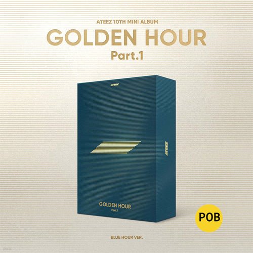 Cover for ATEEZ · Golden Hour pt. 1 (CD/Merch) [Photobook + Pre-order Photocard edition] [Blue Hour Version] (2024)