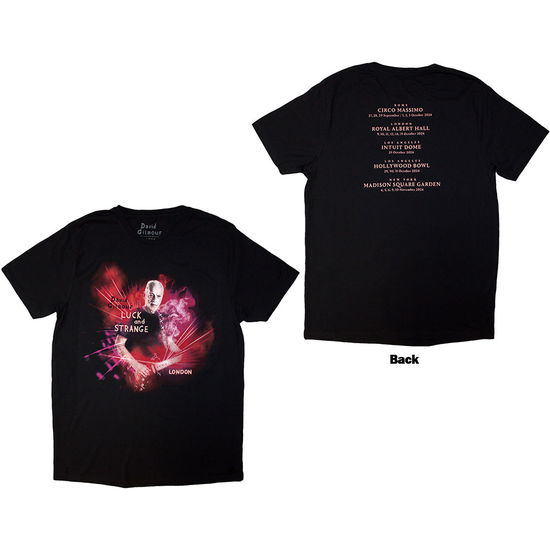 Cover for David Gilmour · David Gilmour Unisex T-Shirt: Luck &amp; Strange London (Black) (Back Print &amp; Ex-Tour) (T-shirt) [size S]