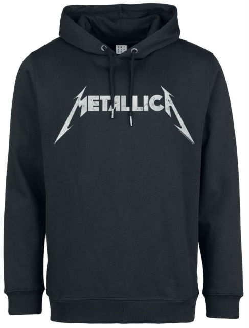 Cover for Metallica · Metallica White Logo Amplified Vintage Black Medium Hoodie Sweatshirt (T-shirt) (2024)