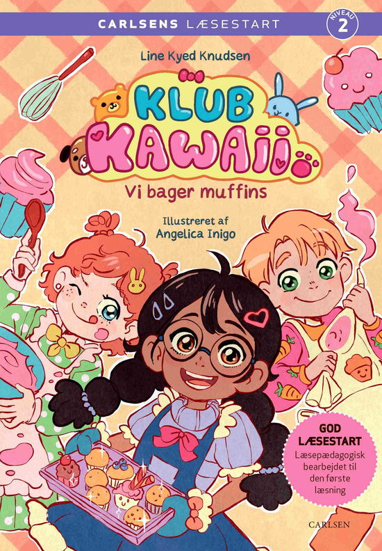 Cover for Line Kyed Knudsen · Carlsens Læsestart: Carlsens Læsestart: Klub Kawaii - Vi bager muffins (Indbundet Bog) [1. udgave] (2025)