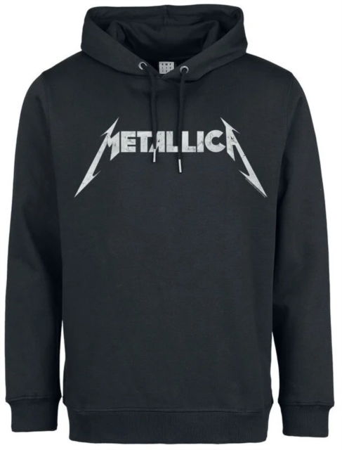 Cover for Metallica · Metallica White Logo Amplified Vintage Black X-Large Hoodie Sweatshirt (T-shirt) (2024)