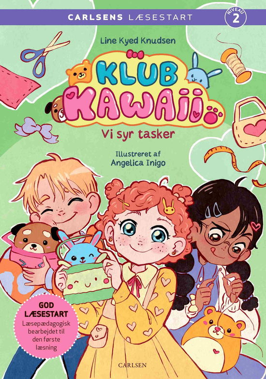 Cover for Line Kyed Knudsen · Carlsens Læsestart: Carlsens Læsestart: Klub Kawaii - Vi syr tasker (Indbundet Bog) [1. udgave] (2025)