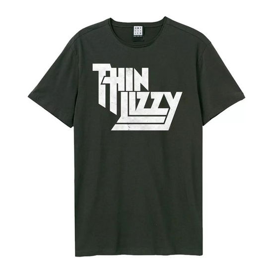 Thin Lizzy Logo Amplified Vintage Charcoal Medium T Shirt - Thin Lizzy - Produtos - AMPLIFIED - 5054488969118 - 