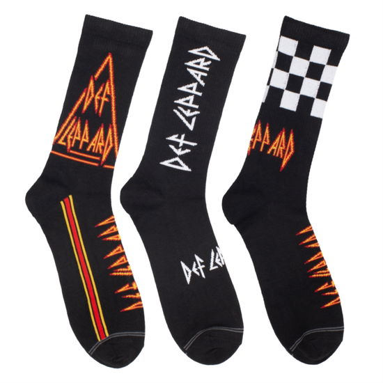 Cover for Def Leppard · Def Leppard Assorted Crew Socks 3 Pack (One Size) (CLOTHES) (2024)