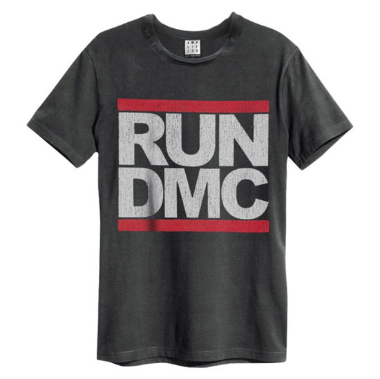 Cover for Run Dmc · Run Dmc Logo Amplified Vintage Charcoal Medium T Shirt (T-shirt)