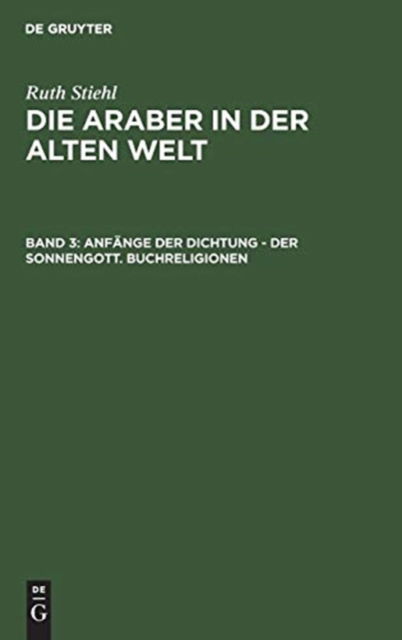 Cover for Hector H Cajas · Anfange der Dichtung - Der Sonnengott. Buchreligionen (Hardcover Book) (1966)