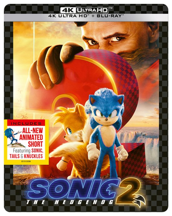 Cover for Sonic the Hedgehog 2 Uhd BD Steelbook · Sonic The Hedgehog 2 Limited Edition Steelbook (4K Ultra HD) (2022)