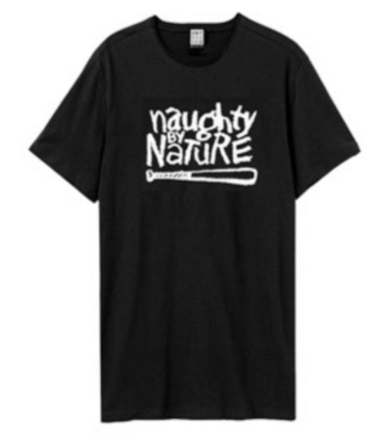 Cover for Naughty by Nature · Naughty By Nature White Logo Amplified Vintage Black Small T Shirt (T-shirt)