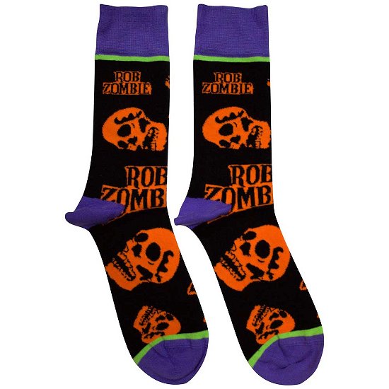 Cover for Rob Zombie · Rob Zombie Unisex Ankle Socks: Orange Skulls (UK Size 7 - 11) (TØJ) [size M]