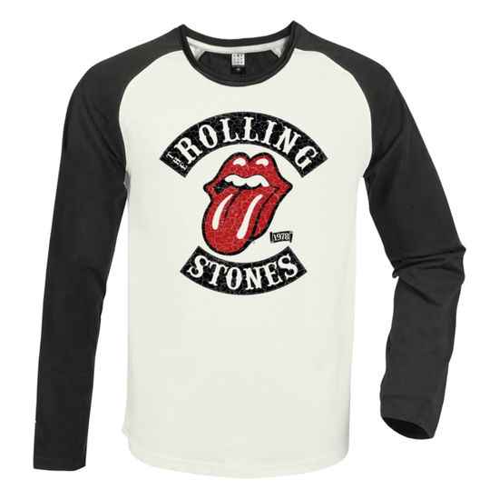 Cover for The Rolling Stones · Rolling Stones 1978 Tour Vintage White / Charcoal Small Baseball Jersey (T-shirt) (2024)