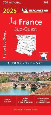 Cover for Michelin · Michelin National Maps: France Southwestern 2025 (Hardcover Book) (2024)