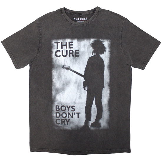 Cover for The Cure · The Cure Unisex Stone Wash T-Shirt: Boys Don't Cry Black &amp; White (Charcoal Grey) (T-shirt) [size S] (2025)