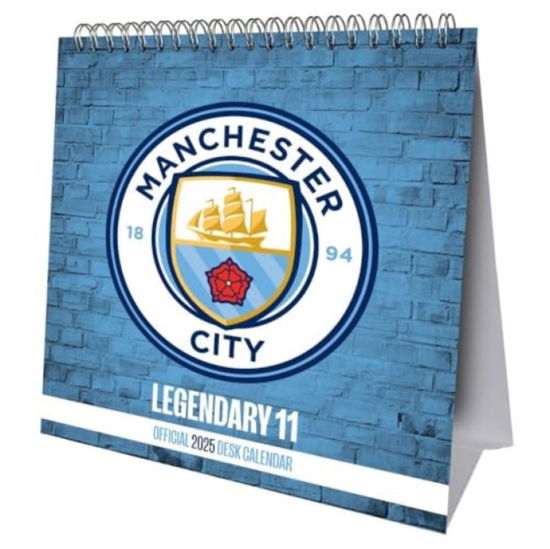 Cover for Manchester City FC Desk Easel Calendar 2025 (Calendar) (2024)