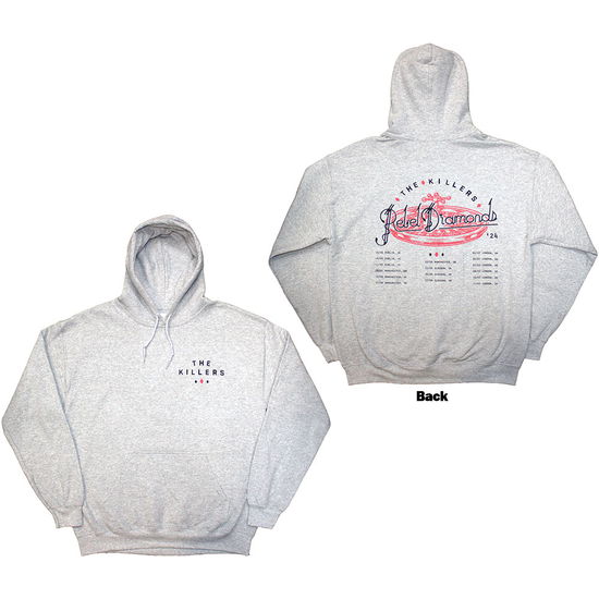 Cover for Killers - The · The Killers Unisex Pullover Hoodie: Tour '24 Roulette Wheel (Grey) (Back Print &amp; Ex-Tour) (Hoodie) [size S]