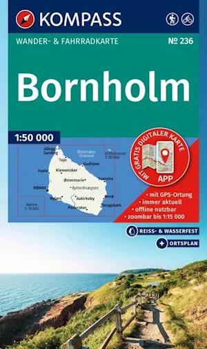 Cover for Mair-Dumont / Kompass · Kompass Wanderkarte: Bornholm, Kompass Wander- und Radkarte (Hardcover Book) (2025)