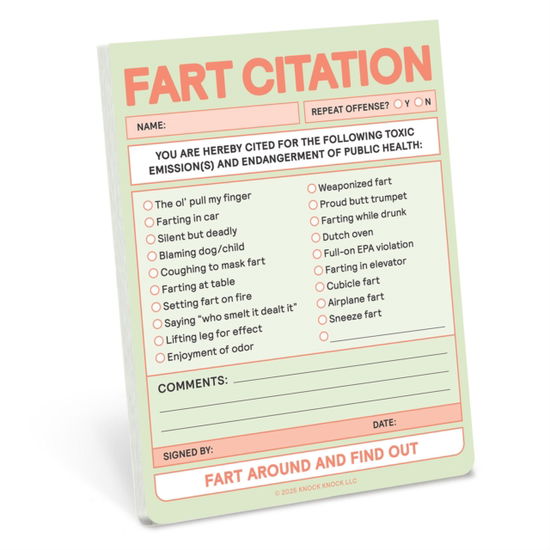 Cover for Knock Knock · Knock Knock Fart Citation Nifty Note (Print) [Pastel edition] (2025)