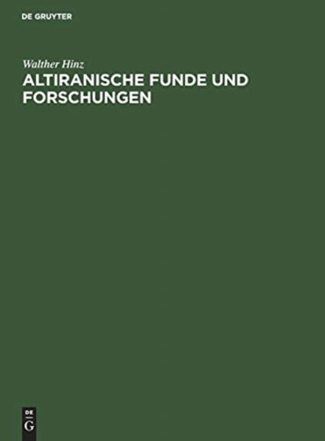 Cover for Walther Rykle Hinz Borger · Altiranische Funde und Forschungen (Hardcover Book) (1969)