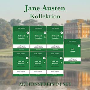 Cover for Jane Austen  Jane Austen Kollektion Softcover (Bcher + 7 MP3 Audio-CDs) - Lesemethode von Ilya Frank - Zweisprachige Ausgabe Englisch-Deutsch (Book) (2023)
