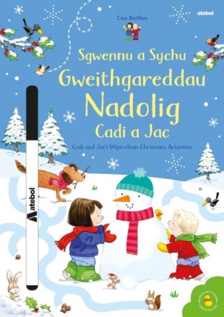 Cover for Sam Taplin · Sgwennu a Sychu - Gweithgareddau Nadolig Cadi a Jac / Cadi and Jac's Wipe-Clean Christmas Activities (Paperback Bog) [Bilingual edition] (2024)