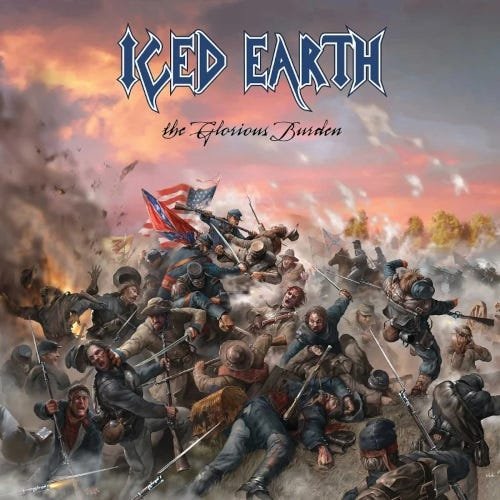 Cover for Iced Earth · The Glorious Burden (Splatter Vinyl) (LP) (2024)