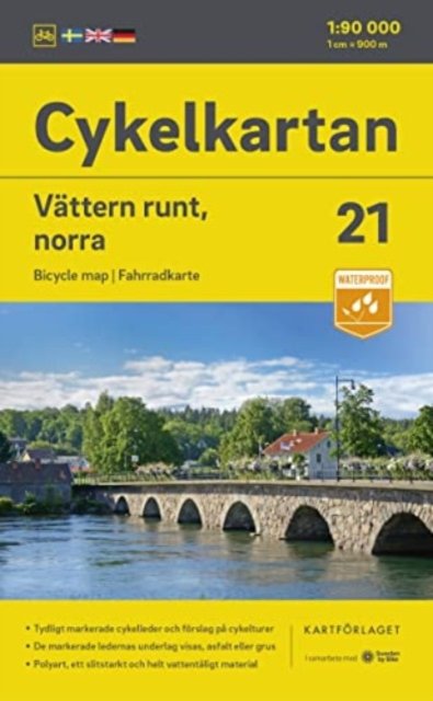 Cover for Norstedts · Cykelkartan: Vättern runt. Norra delen (Hardcover bog) (2023)