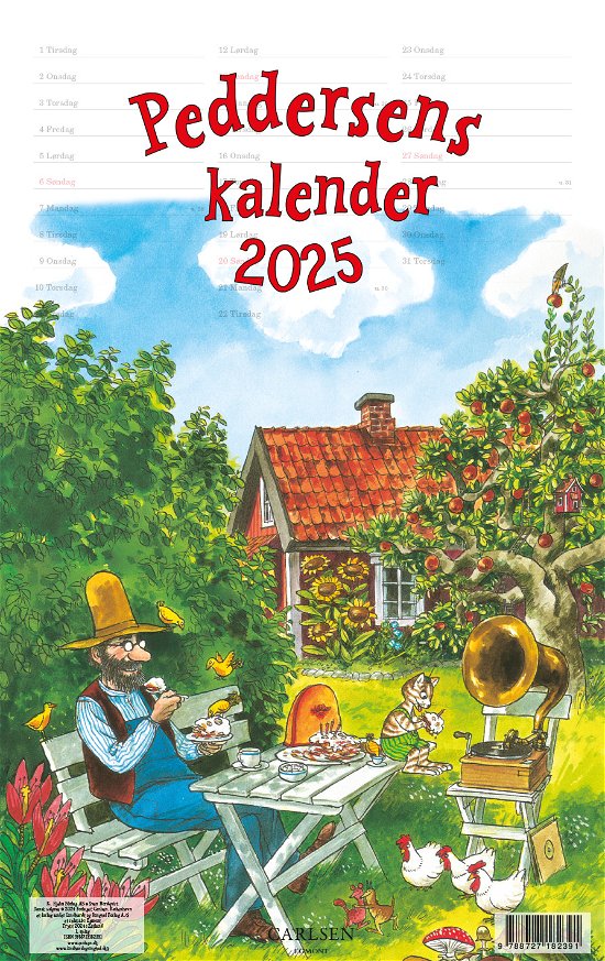 Cover for Sven Nordqvist · Peddersens kalender 2025 (Heftet bok) [1. utgave] (2024)