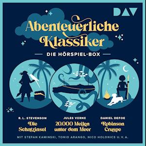 Cover for Jules Verne · Abenteuerliche Klassiker – Die Hörspiel-Box. Die Schatzinsel, 20.000 Meilen unter dem Meer, Robinson Crusoe (Hörbok (CD)) (2024)