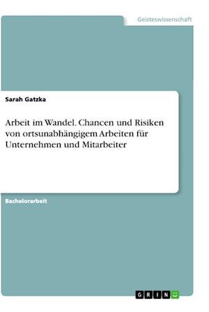 Cover for Sarah Gatzka · Arbeit im Wandel. Chancen und Risiken von ortsunabhangigem Arbeiten fur Unternehmen und Mitarbeiter (Paperback Bog) (2020)