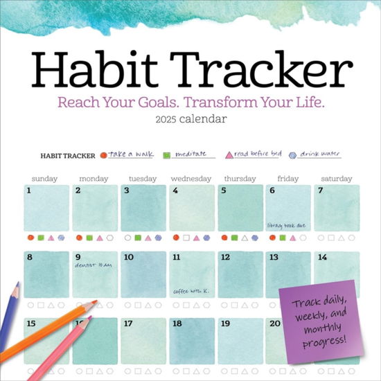 Workman Calendars · Habit Tracker Wall Calendar 2025: Reach Your Goals—Transform Your Life (Kalender) (2024)