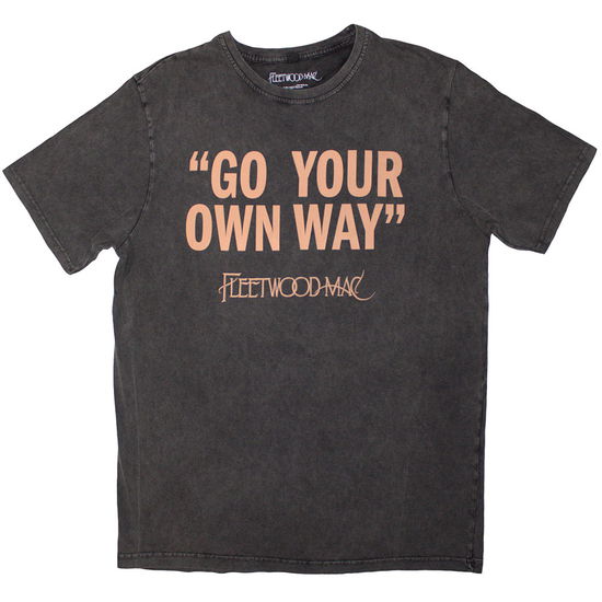 Fleetwood Mac Unisex Stone Wash T-Shirt: Go Your Own Way (Charcoal Grey) - Fleetwood Mac - Produtos - - 5056821093429 - 17 de janeiro de 2025