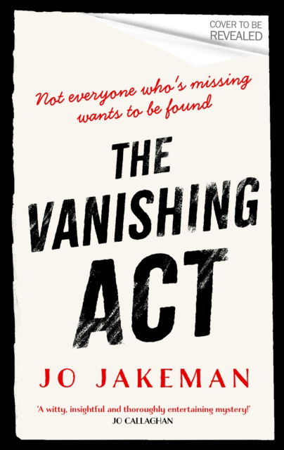 Cover for Jo Jakeman · The Vanishing Act: A gripping murder mystery (Paperback Book) (2026)
