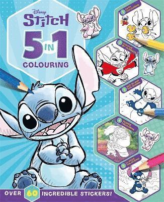 Cover for Walt Disney · Disney Stitch: 5 in 1 Colouring - With dot-to-dot, colour-by-numbers, copy colouring, and more! (Paperback Book) (2025)