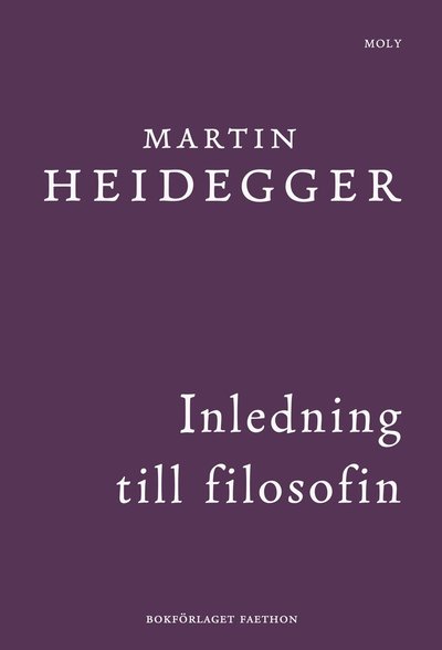 Cover for Martin Heidegger · Inledning till filosofin (Hardcover Book) (2025)
