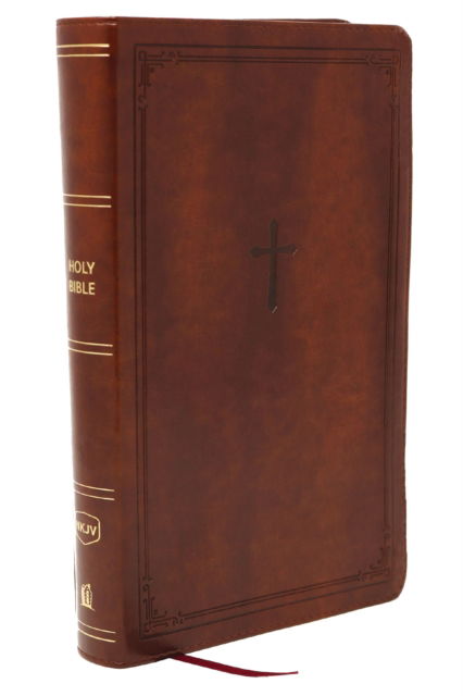 Cover for Thomas Nelson · NKJV Giant Print End-of-Verse Reference Bible, Brown Leathersoft, Red Letter, Comfort Print: Holy Bible (Lederbuch) (2025)