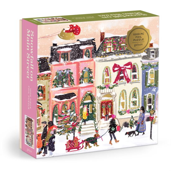 Cover for Galison · Snowfall on Main Street 1000 Piece Foil Puzzle (GAME) (2025)