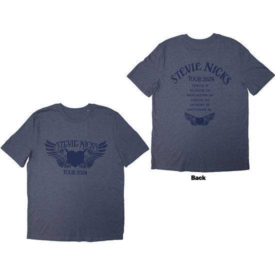 Cover for Stevie Nicks · Stevie Nicks Unisex T-Shirt: Tour '24 Winged Heart (Navy Blue) (Back Print &amp; Ex-Tour) (T-shirt) [size M]