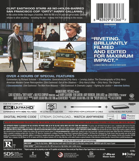 Dirty Harry - Dirty Harry - Filmes - Warner Bros. - 0883929813667 - 29 de abril de 2025