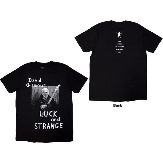 Cover for David Gilmour · David Gilmour Unisex T-Shirt: Luck &amp; Strange Portrait (Black) (Back Print &amp; Ex-Tour) (T-shirt) [size M]