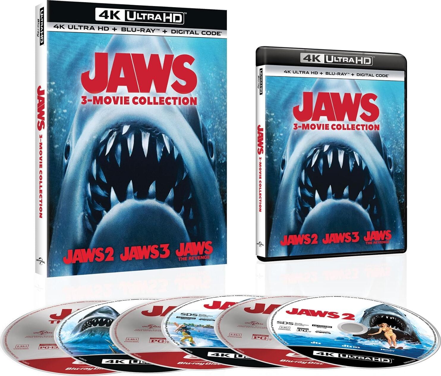 Cover for Jaws 3-movie Collection (4K Ultra HD/BD) (2024)