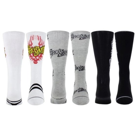 Cover for Aerosmith · Aerosmith Assorted Crew Socks 3 Pack (One Size) (CLOTHES) (2024)