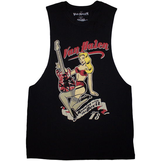 Cover for Van Halen · Van Halen Unisex Vest T-Shirt: Running With The Devil (Black) (CLOTHES) [size L]