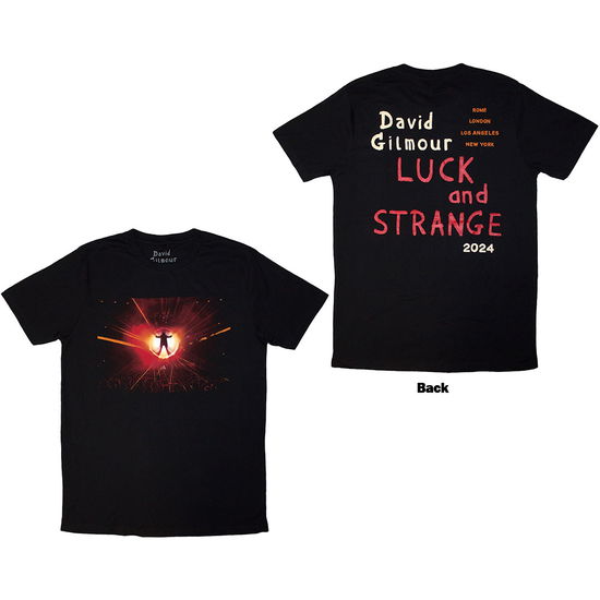 Cover for David Gilmour · David Gilmour Unisex T-Shirt: Luck &amp; Strange Stage Shot (Black) (Back Print &amp; Ex-Tour) (T-shirt) [size S]