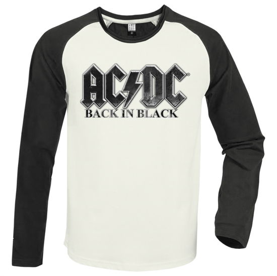 Cover for AC/DC · Ac/Dc Back In Black Vintage White / Charcoal Small Baseball Jersey (T-shirt) (2024)