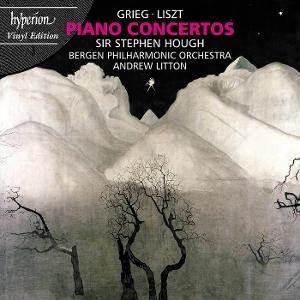 Cover for Stephen Hough &amp; Andrew Litton &amp; Bergen Philharmonic Orchestra · Liszt &amp; Grieg: Piano Concertos (LP) (2025)