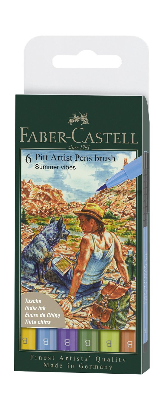 Cover for Faber · Faber-castell - India Ink Pitt Artist Pen B Summer (6 Pcs) (167178) (Toys)