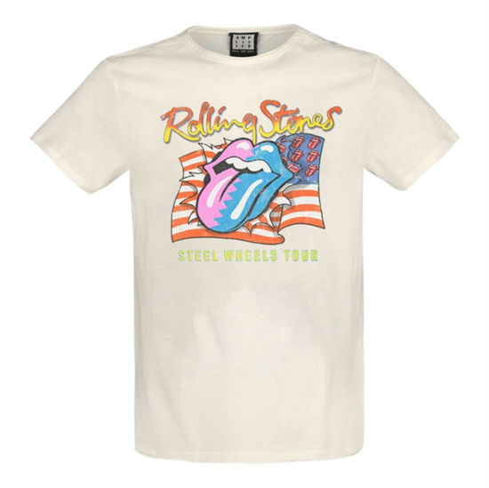 Cover for The Rolling Stones · Rolling Stones - Steel Wheels Amplified X Large Vintage White T Shirt (T-shirt)